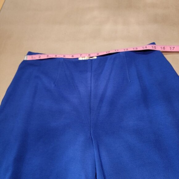 autres filles Size L Royal Blue Pull On Capri / Crop Stretch Pants Wide Leg, EUC - Picture 5 of 12